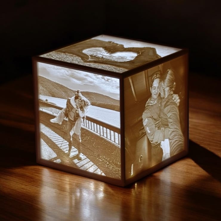 Lampada personalizzata con le tue foto, Light Box, Cubo luminoso, Litofania