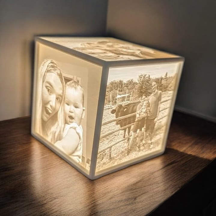 Lampada personalizzata con le tue foto, Light Box, Cubo luminoso, Litofania
